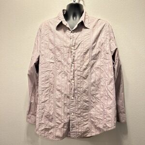 Polo Jean Company 067 Button Down Long Sleeve Pleeted Red And Blue Check Size XL